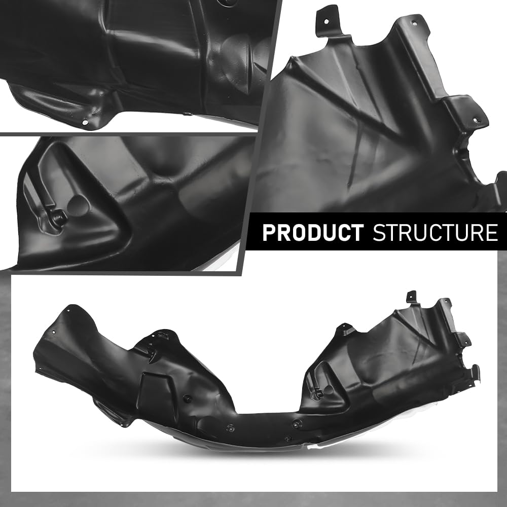G-PLUS Pair Front Fender Liner Inner, Compatible with Ford Mustang EcoBoost GT 2018-2023 For Models Without Performance Package, LH Driver & RH Passenger 2PCS, FO1248190, FO1249190
