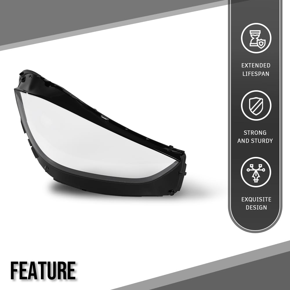 G-PLUS Headlight Lens Cover Compatible with Benz W206 C200 C300 C43 C63 2021 2022 2023 Right Side A2069063003 Front Headlamp Lens Cover Clear Lens