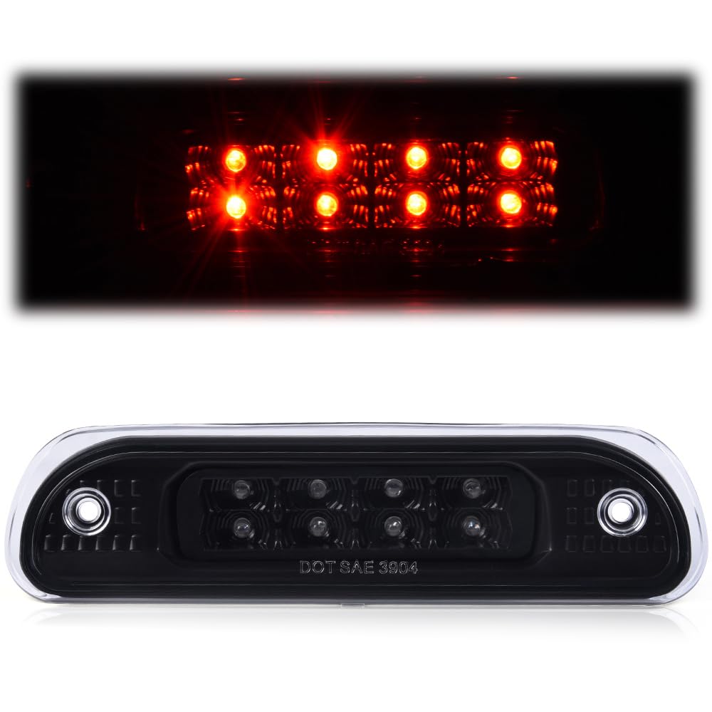 G-PLUS LED Third 3rd Brake Cargo Light Compatible With 1999-2004 Grand Cherokee,Rear Roof Center High Mount Stop Tail Light Replacement (Black Housing Clear Lens)