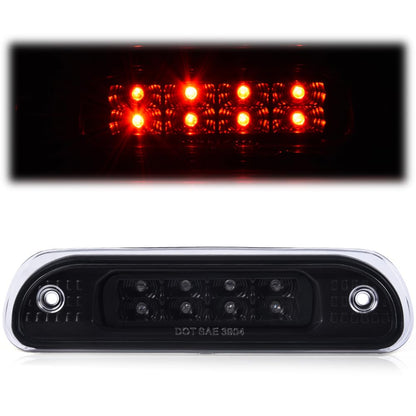 G-PLUS LED Third 3rd Brake Cargo Light Compatible With 1999-2004 Grand Cherokee,Rear Roof Center High Mount Stop Tail Light Replacement (Black Housing Clear Lens)