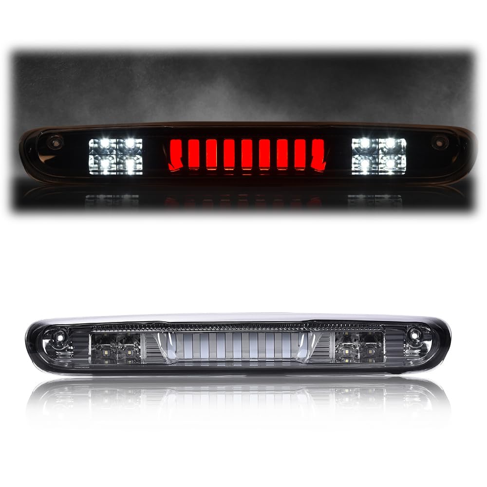 G-PLUS LED Third Brake Light Compatible With 07-14 Chevy Silverado/GMC Sierra,3RD LED Bar Brake/Cargo Light,Type I (Smoky lens Chrome Housing Amber Reflector)