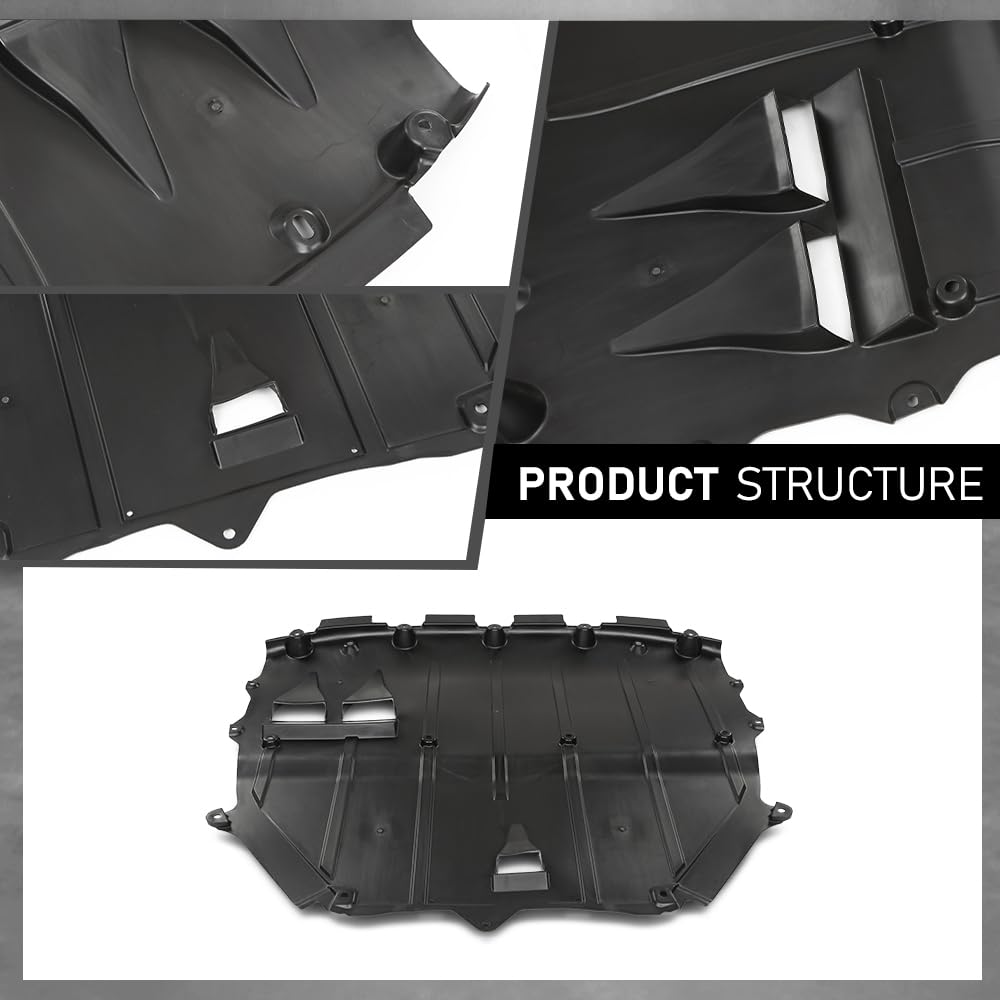 G-PLUS Front Engine Splash Shield, Compatible with Audi TT Base 2008-2009/ TT Quattro Base 2008-2015/ Quattro (submodel: Premium Plus, Prestige) 2012-2013, 8J8825237A, AU1228116