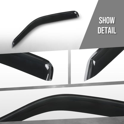 G-PLUS in-Channel Window Ventvisor Sun Rain Guards Side Wind Deflector Compatible with Chevy Express GMC Savana 4500 2009-2020 Smoky