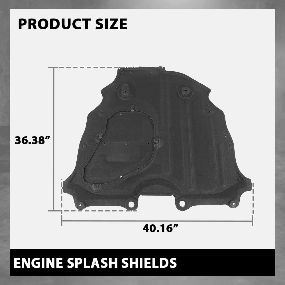 G-PLUS 1PC Black Rear Engine Splash Shields Compatible with Toyota Sienna Woodland Edition 2022 Toyota Sienna 2021-2022 TO1228283, 5142008030, 51420-08030, 51420 08030