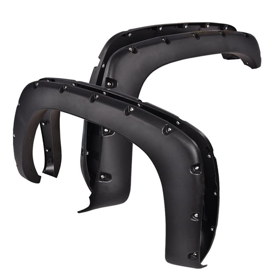 G-PLUS Fender Flares Textured Pocket Rivet Compatible with 99-06 Chevy Silverado GMC Sierra 1500 2500 3500 & HD (07 Classic models Only) Only Fit Fleetside 78.0" / 96.0" bed Wheel Flares