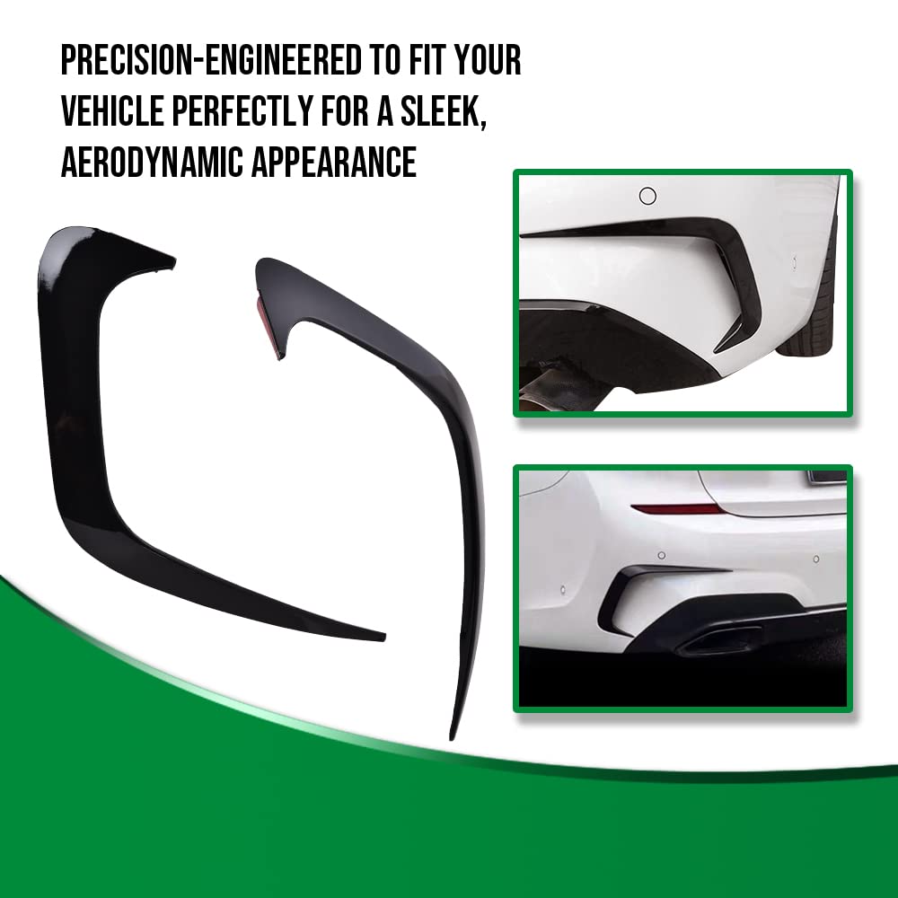 G-PLUS Rear Bumper Spoiler Air Vent Trim Cover Replacement for 2019-2021Bmw 3 Series G20 (Glossy Black)