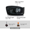 G-PLUS LED Headlights Assembly Headlamps Left Right Compatible with Dodge Ram 1500 2006-2008,Fit Dodge Ram 2500 3500 2006-2009 Smoke Lens Black Housing Clear Reflector,faros delanteros