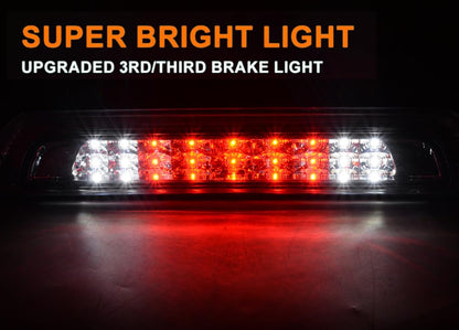 G-PLUS Third 3rd Brake Cargo Light Compatible With 2007-2016 Toyota Tundra Rear Roof Center High Mount Tail Lamps Replacement Chrome Housing Clear Lens