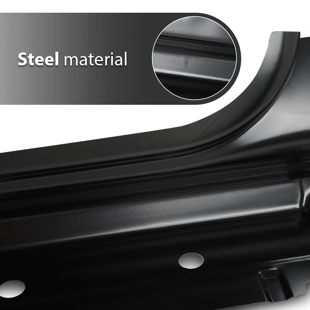G-PLUS Rocker Panels Left and Right Side Compatible with Chevy Silverado/GMC Sierra Pickup Extended Cab 2014-2018 (Not Fit Crew Cab) Black