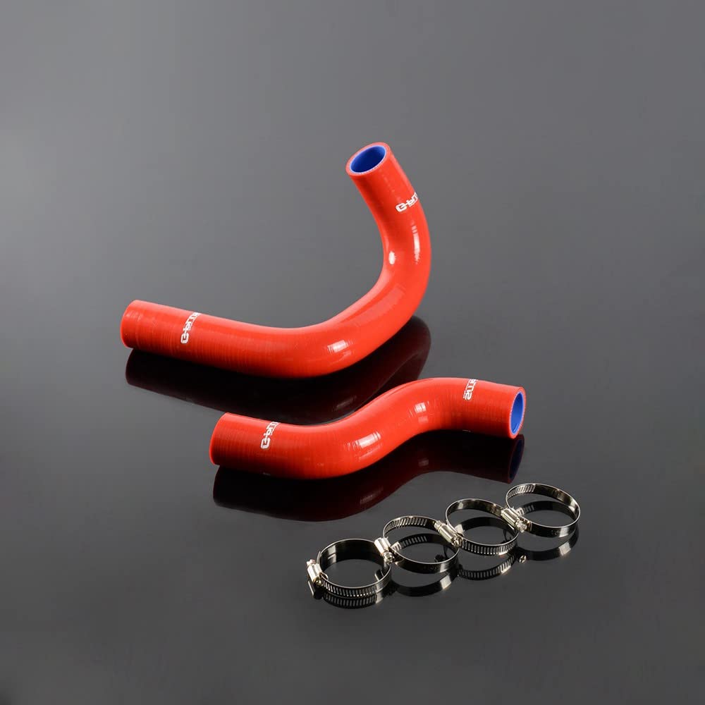 G-PLUS Silicone Radiator Coolant Hose Kit Clamps Compatible With NISSAN Datsun 240Z L24 2.4L 1970 1971 1972 1973,Red 2PCS