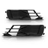 G-PLUS Front Bumper Foglight Cover Grill Compatible with Audi A6 C7 2014-2018, Not Fit S-Line Model 1028143, 4G0807647 Chrome Black