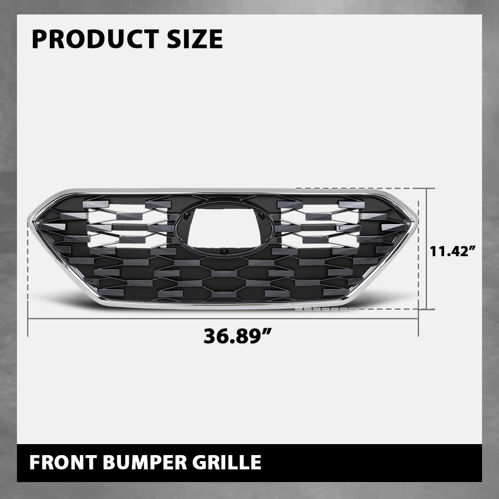 G-PLUS Front Bumper Grille Grill, Compatible with Ioniq 2020-2022 W/o Adaptive Cruise, 86350G2500, 86350 G2500