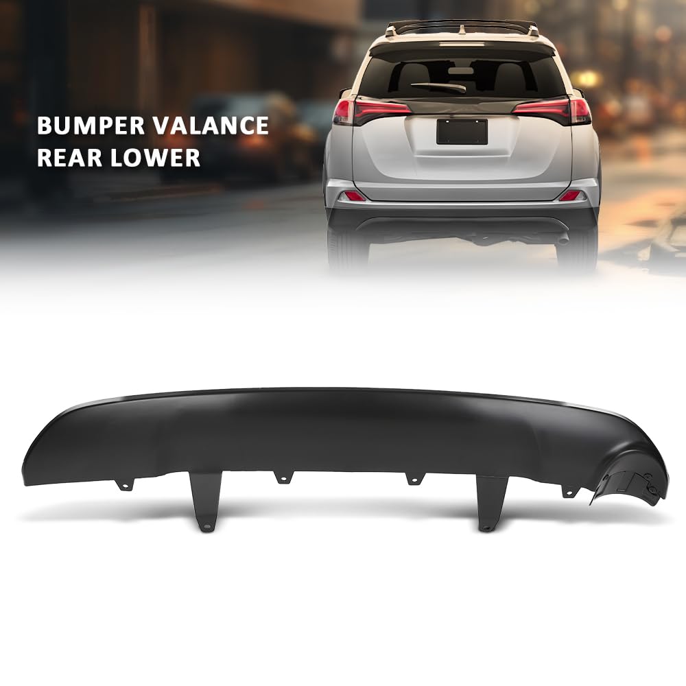 G-PLUS Rear Lower Bumper Valance Compatible with Toyota RAV4 Adventure/Platinum 2017-2018,Fit Toyota RAV4 (submodel: LE, Limited, SE, XLE) 2016-2018 524530R010, TO1195107 Black