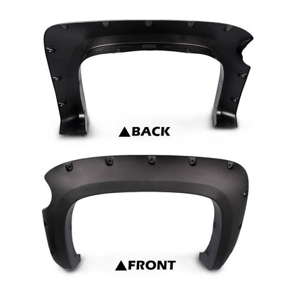 G-PLUS Pocket Rivet Textured Fender Flares 4 PCS Compatible with 2007-2013 Chevy Silverado 1500, Only Fit 5.8' Short Bed Crew Cab (Not Fit 07 Classic Models & GMC Sierra) Wheel Flares Protector Cover