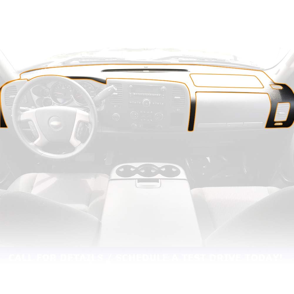 G-PLUS TPE Dash Cover Compatible with Chevy Silverado (LS, LT, WT, Base)/ GMC Sierra (SL, SLE, WT, Base) 2007-2013 Black