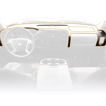 G-PLUS TPE Dash Cover Compatible with Chevy Silverado (LS, LT, WT, Base)/ GMC Sierra (SL, SLE, WT, Base) 2007-2013 Black