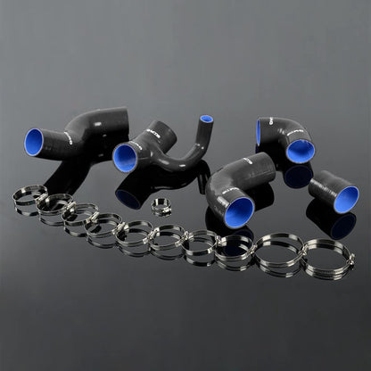 G-PLUS Silicone Boost Turbo Hose Kit Clamps Compatible With Volvo 850 T-5/T-5R S70/V70 T5 2.3L Black