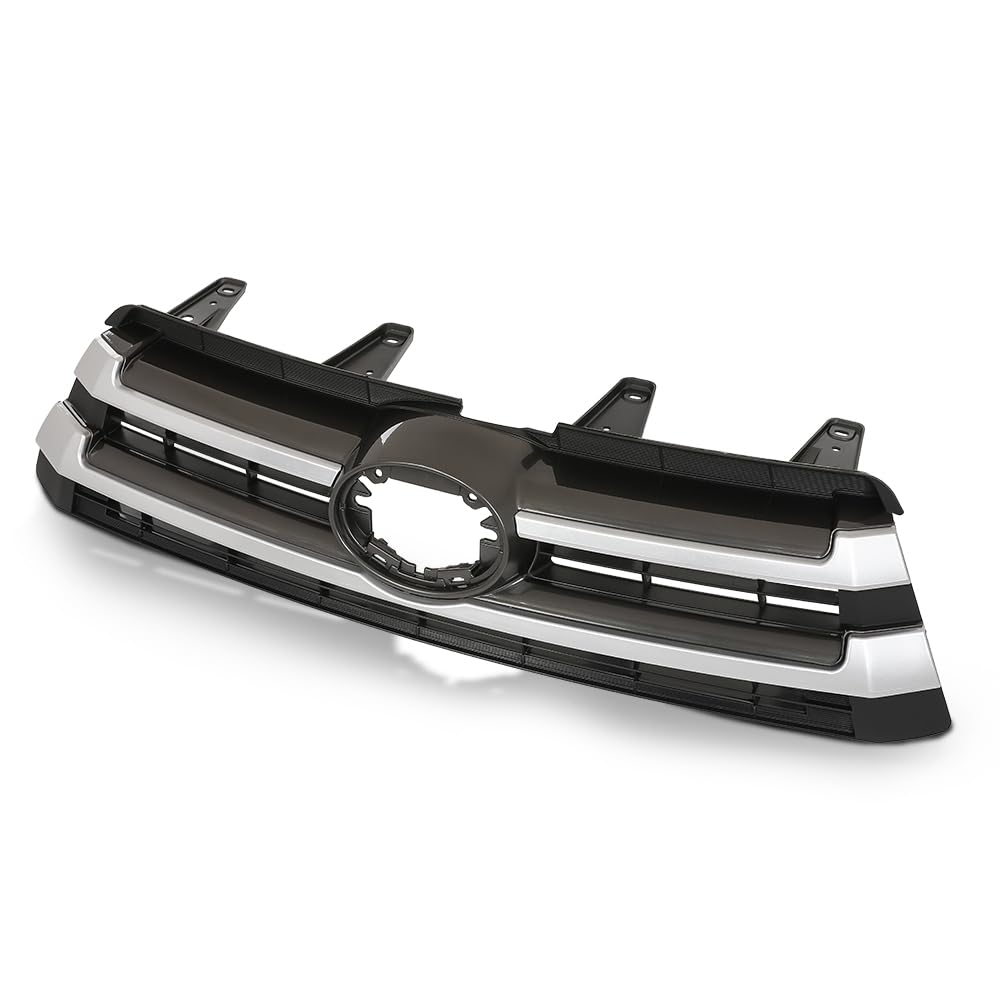 G-PLUS Front Bumper Upper Grille Compatible with Toyota Highlander 2017 2018 2019 531010E230 Chrome Black