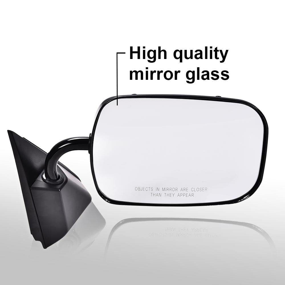 G-PLUS Manual Side View Mirrors Replacement For 1988-2000 Chevy GMC C1500 C2500 C3500 K1500 K2500 K3500 Pickup Truck Pedestal Style Paint to Match Driver & Passenger Side Mirror Set Black