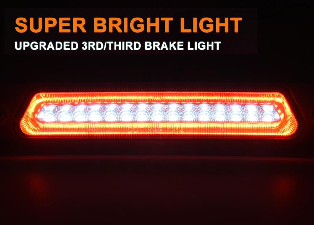 G-PLUS LED 3rd Third Brake Light Compatible With Ford F150 2009-2014 High Mount Rear 3rd Cargo Tail Lamp Waterproof Clear lens Chrome Housing