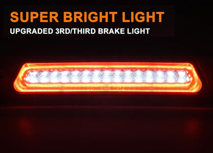 G-PLUS LED 3rd Third Brake Light Compatible With Ford F150 2009-2014 High Mount Rear 3rd Cargo Tail Lamp Waterproof Clear lens Chrome Housing