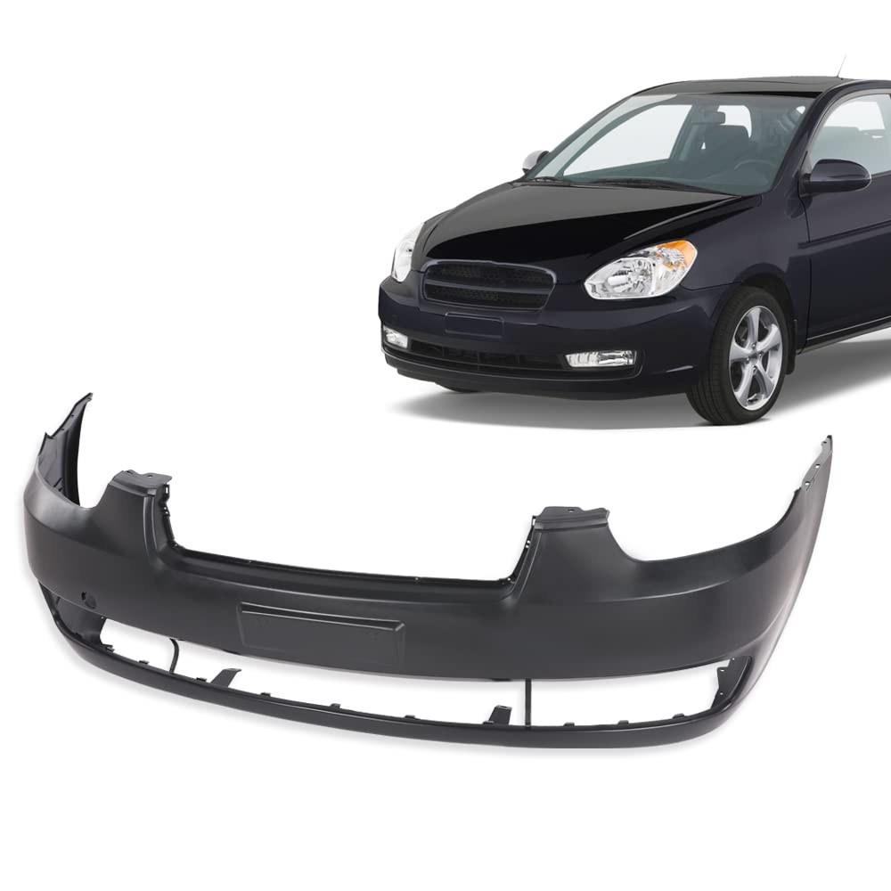G-PLUS Front Bumper Cover Compatible with Hyundai Accent Sedan/Hatchback 2006 2007 2008 2009 2010 2011, Not Fit 2006 Hatchback, HY1000163 865111E000 865111E001, Primed Black
