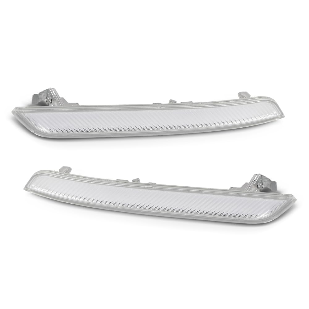 G-PLUS Pair Front Bumper Reflector Side Marker Lights, Compatible with BMW X6 E71 E72 2008-2014/ BMW X5M Only 2010-2013, LH Driver & RH Passenger Side 2PCS, White Lens, 63147187088, 63147187087