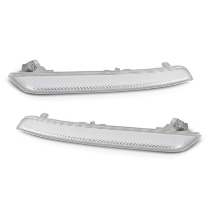 G-PLUS Pair Front Bumper Reflector Side Marker Lights, Compatible with BMW X6 E71 E72 2008-2014/ BMW X5M Only 2010-2013, LH Driver & RH Passenger Side 2PCS, White Lens, 63147187088, 63147187087