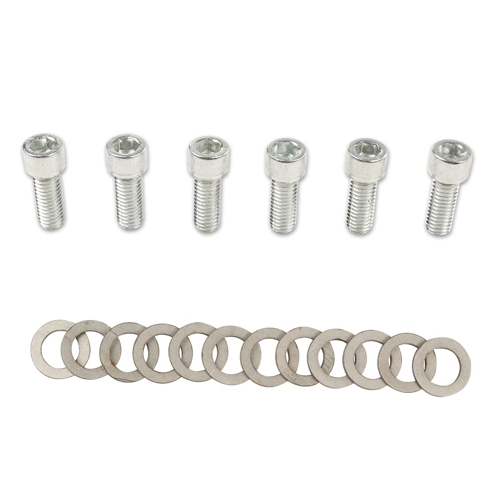 G-PLUS 12pcs SBC Stainless-Steel Hex Intake Manifold Bolt Kit for 1955-1986 Chevy Engines (265/283/302/305/327/350/400) - Silver