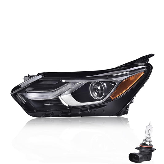 G-PLUS LED Headlight Assembly Compatible with Chevy Equinox 2018 2019 2020 w/Factory HID/Xenon Driver Left Headlamp Clear Lens Black Housing Amber Reflector Bumper Headlamps,faros delanteros