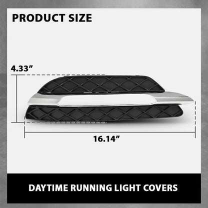 G-PLUS Pair Fog Light Cover Daytime Running Light Cover, Compatible with Benz C250 C350 2012-2015/C300 2012-2014 w/o AMG Package & Sport Package, LH Driver & RH Right 2PCS, 2048803224, 2048803324