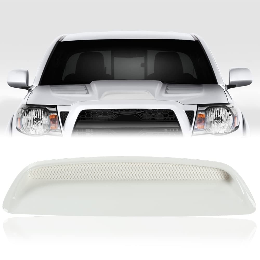 G-PLUS Hood Scoop Kit, Compatible with Toyota Tacoma 2005 2006 2007 2008 2009 2010 2011 Hood Bulge Kit Color Code 040 Super White 7618135050A1