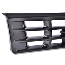 G-PLUS Front Grille for Ford Bronco F150 F250 F350 1992-1997 Gloss Black Close-up View