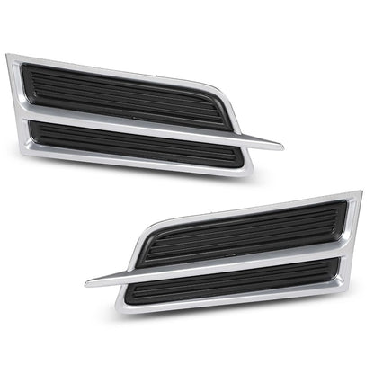 G-PLUS Bumper Grille Fog Light Cover Left & Right Side Compatible with Cadillac XTS 3.6L 2013-2017,Fit Models With Daytime Running Light 20901633, 20901632, GM1039149, GM1038149 Chrome Black