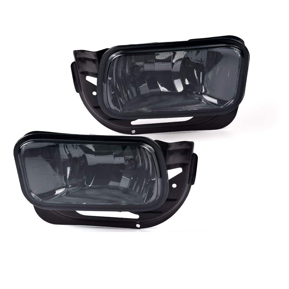 G-PLUS Front Bumper Fog Lights Assembly Halogen Bulbs Compatible with Dodge Ram 1500 2009-2012 Fit Dodge Ram 2500 3500 2010-2018 Driving Lamps w/Bracket + H10 12V 42W Smoke