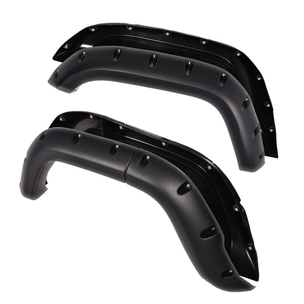G-PLUS Fender Flares, Compatible with Jeep Cherokee XJ 1984-2001 4-Door Sport Utility Models, Not Fit Models with Side Skirts(Ground Kits), Body Modification (Textured Pocket Riveted Wheel Cover)