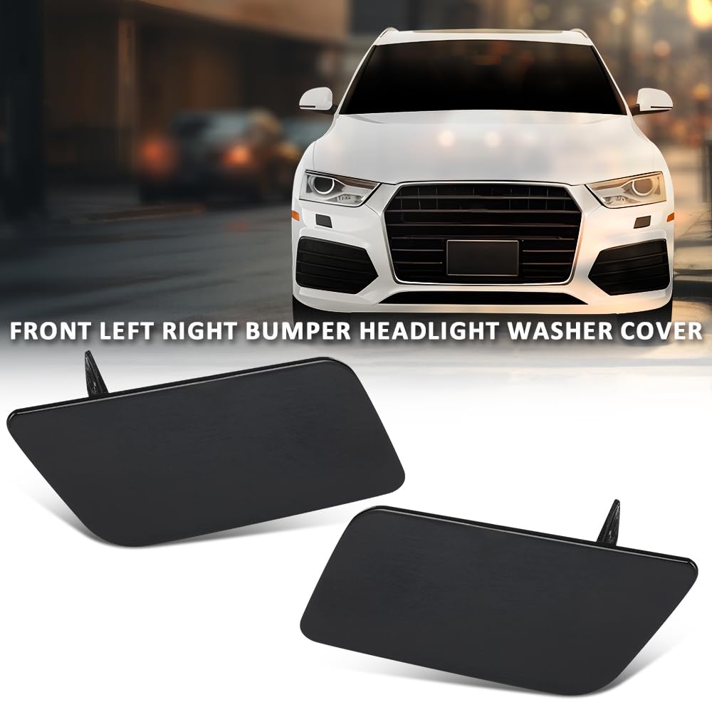 G-PLUS Pair Front Bumper Headlight Washer Cover, Compatible with Audi Q3 2015-2018, LH Driver & RH Passenger 2PCS, 8U0955276E, 8U0955275E
