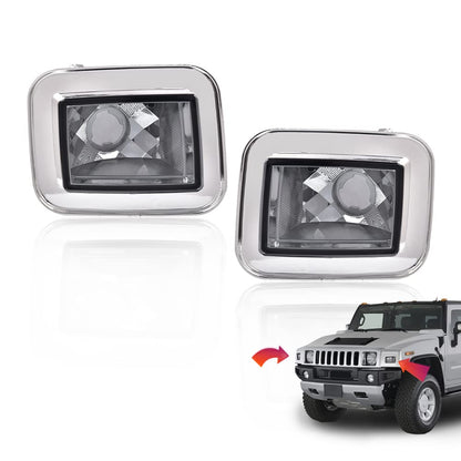 G-PLUS Front Clear Chrome Parking Signal Light Set Compatible with 2003-2008 H2 Hummer 2005-2008 H2 SUT 844176005571