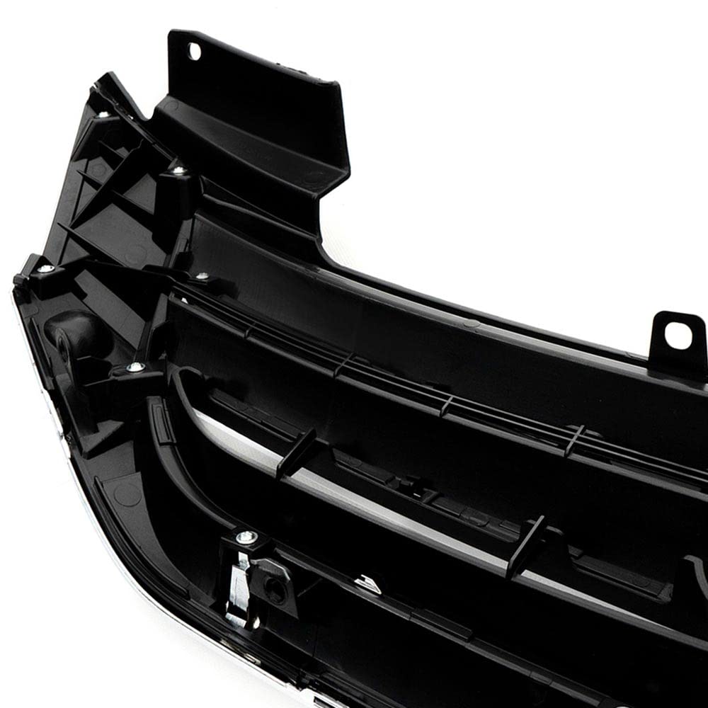G-PLUS Front Bumper Upper Hood Grille Compatible with Honda Accord Sedan 2013 2014 2015 Replacement Black & Chrome Grill 71121T2FA01, HO1200214