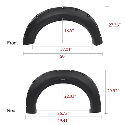 G-PLUS 4PCS Fender Flares Fit Ford F150 2009-2014 Styleside with 67.0"/ 78.8" / 97.4" Bed Models Only (Not Fit Platinum and Raptor Models) FO1269100 FO1268100, Textured Pocket-Riveted