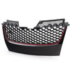 G-PLUS Front Bumper Upper Grill Grille Compatible with Volkswagen VW GTI GLI Jetta MK5 2006 2007 2008 2009 Honeycomb Style (Not Compatible with Rabbit and R32 Model)