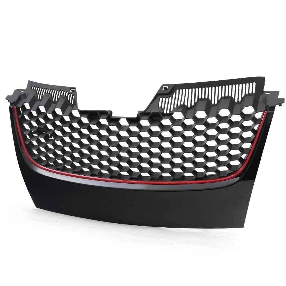 G-PLUS Front Bumper Upper Grill Grille Compatible with Volkswagen VW GTI GLI Jetta MK5 2006 2007 2008 2009 Honeycomb Style (Not Compatible with Rabbit and R32 Model)