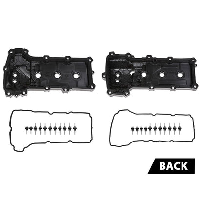 G-PLUS Engine Valve Cover Set Compatible with Ford Edge 2011-2018 Fit Ford F150 Mustang 2011-2017 w/o Cam Sensor Port Hole, Non-Turbo Black