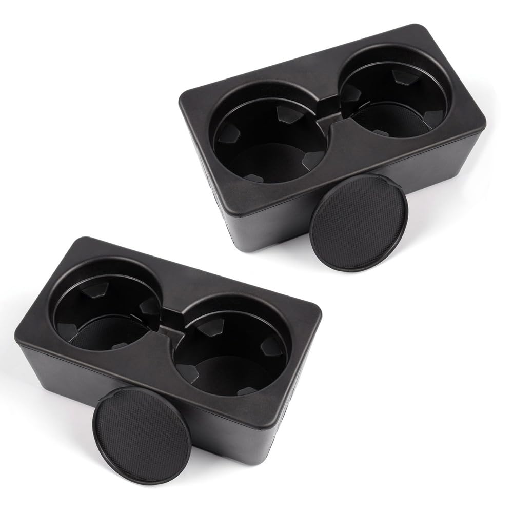 G-PLUS Floor Mounted Console Dual Cup Holder Insert Compatible with Silverado/Sierra 1500 2007-2013 19154712 Black
