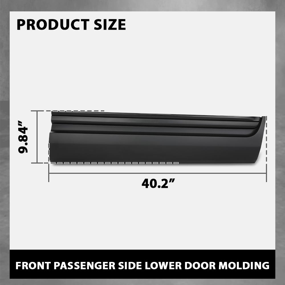 G-PLUS Front Right Lower Door Molding, Compatible with Ford Explorer 2011-2015, Passenger Side, BB5Z7820878AA, FO1305112 Black