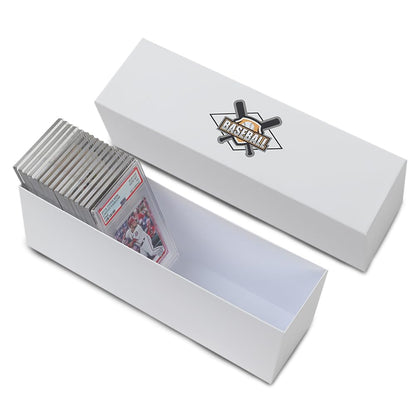 G-PLUS White Graded Card Storage Box, Graded Card Storage Holder Container Holds 50-55