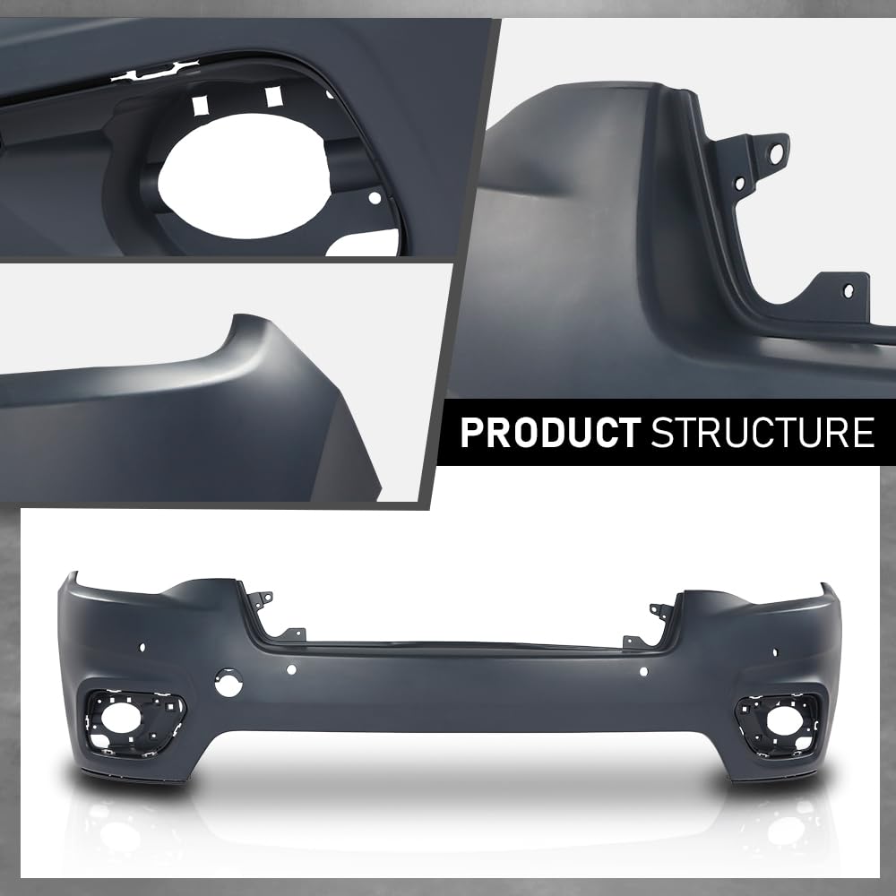 G-PLUS Front Upper Bumper Cover Compatible with Jeep Cherokee 2019-2023, 68406536AD, CH1014141, Primed Black