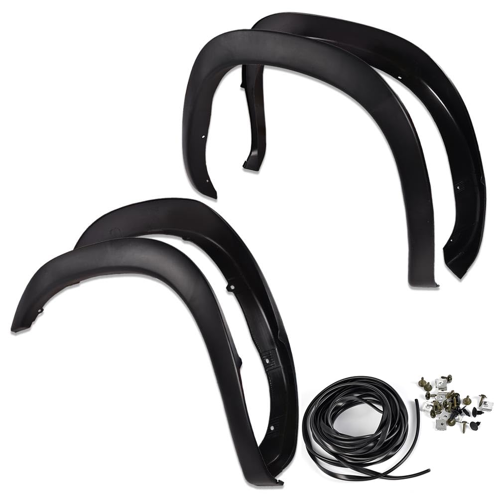 G-PLUS Fender Flares, Compatible with Dodge 2002-2008 Ram 1500/2003-2009 Ram 2500 3500, [Not Fit Dually Models], Factory Style Bolt-on Textured Black Wheel Cover 4pcs