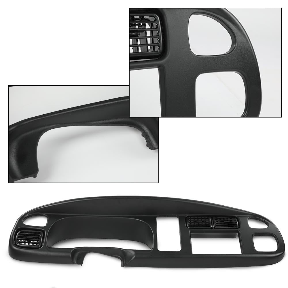 G-PLUS Dash Board Bezel Cover Double Din Compatible with Dodge Ram 1500 1998-2001/ Ram 2500 3500 1998-2002 Instrument Panel Cover w/Vent (Clips Included)