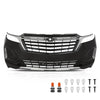 G-PLUS Front Upper + Lower Bumper Cover + Grills + Skid Plate + Fog Light + Tow Hook Compatible with Chevy Equinox 2022 2023 Front Bumper Cover Kit Grilles, Black